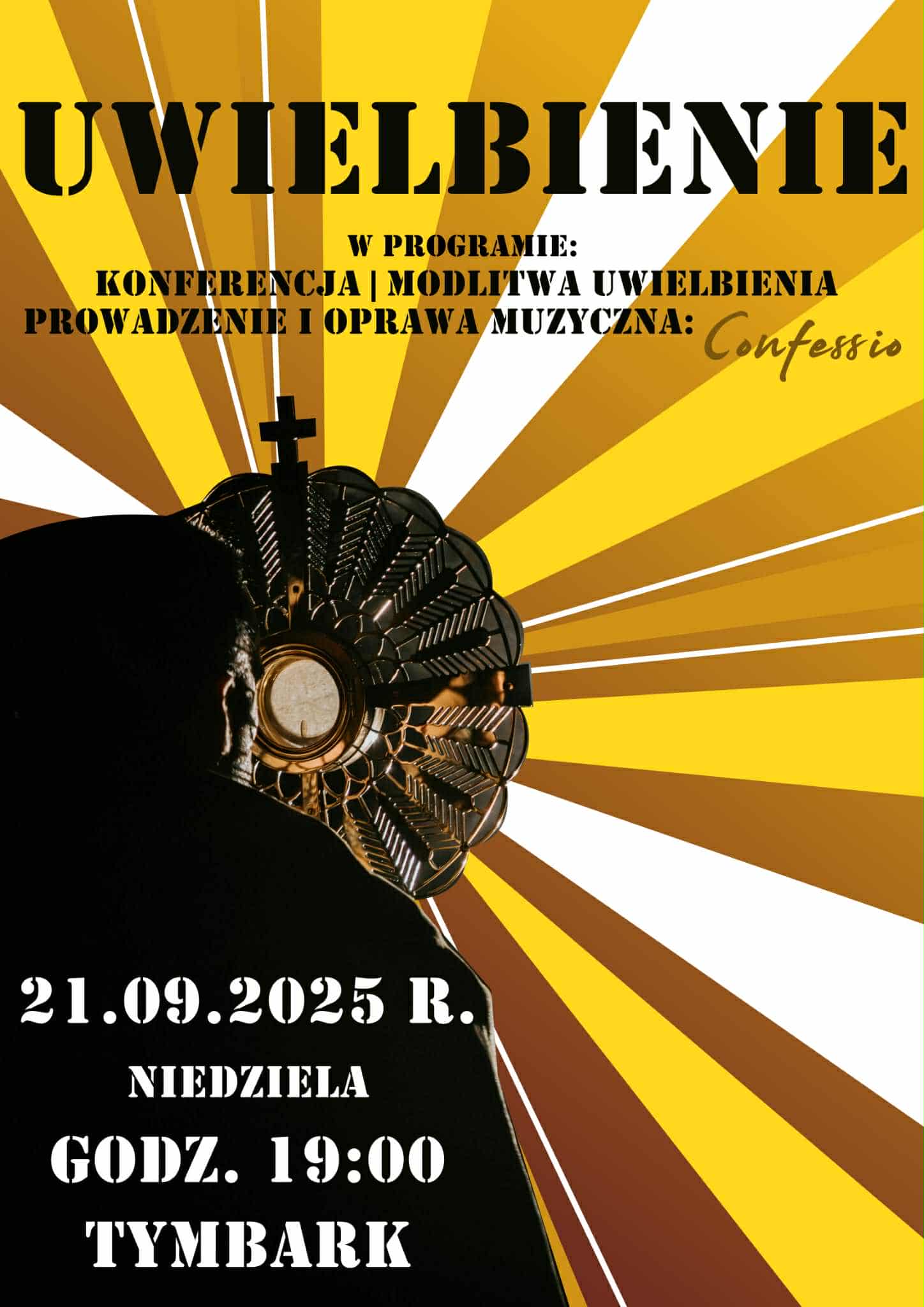 Plakat zapraszający na Uwielbienie Pana Jezusa